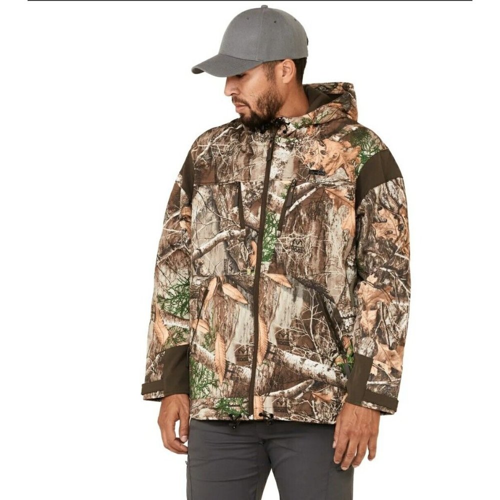 Wrangler ATG All-Terrain Camo Zip-Front Hooded Softshell Parka Realtree Sz Med